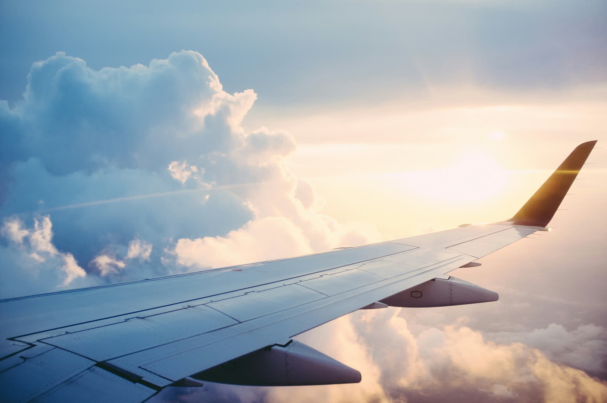 Luxury business class airplane cabin