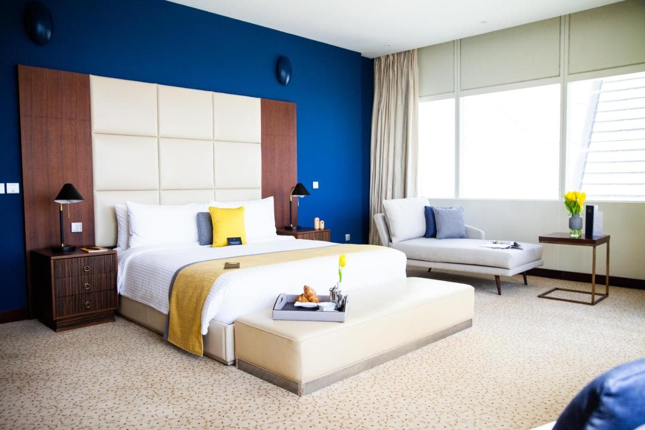 Family enjoying luxury hotel vacation